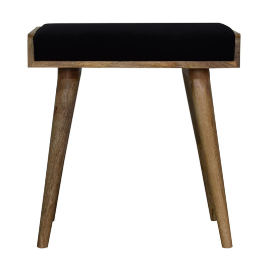 Black Velvet Tray Style Footstool