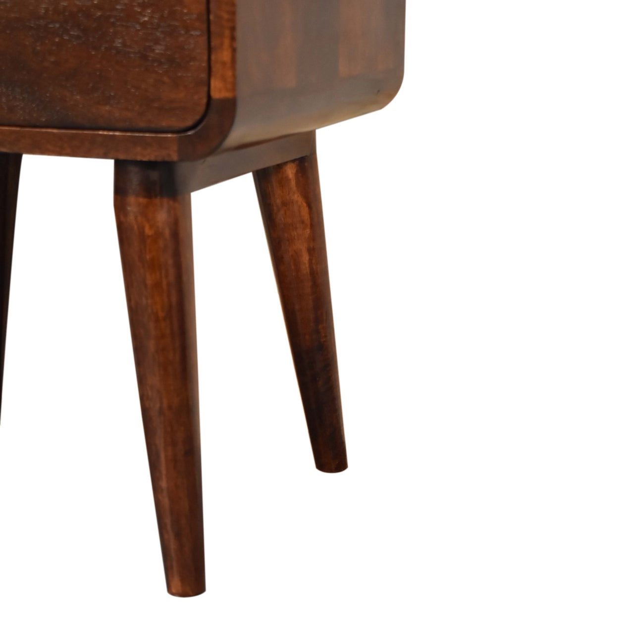 Nightstand Curved Dark Walnut Bedside