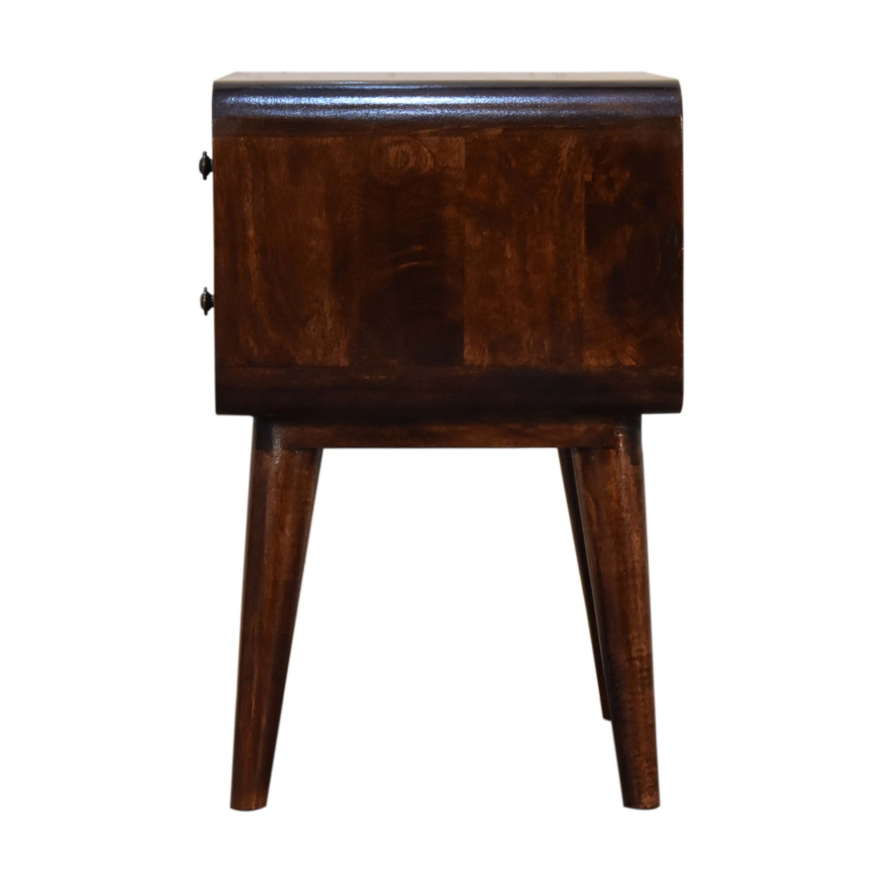 Nightstand Curved Dark Walnut Bedside