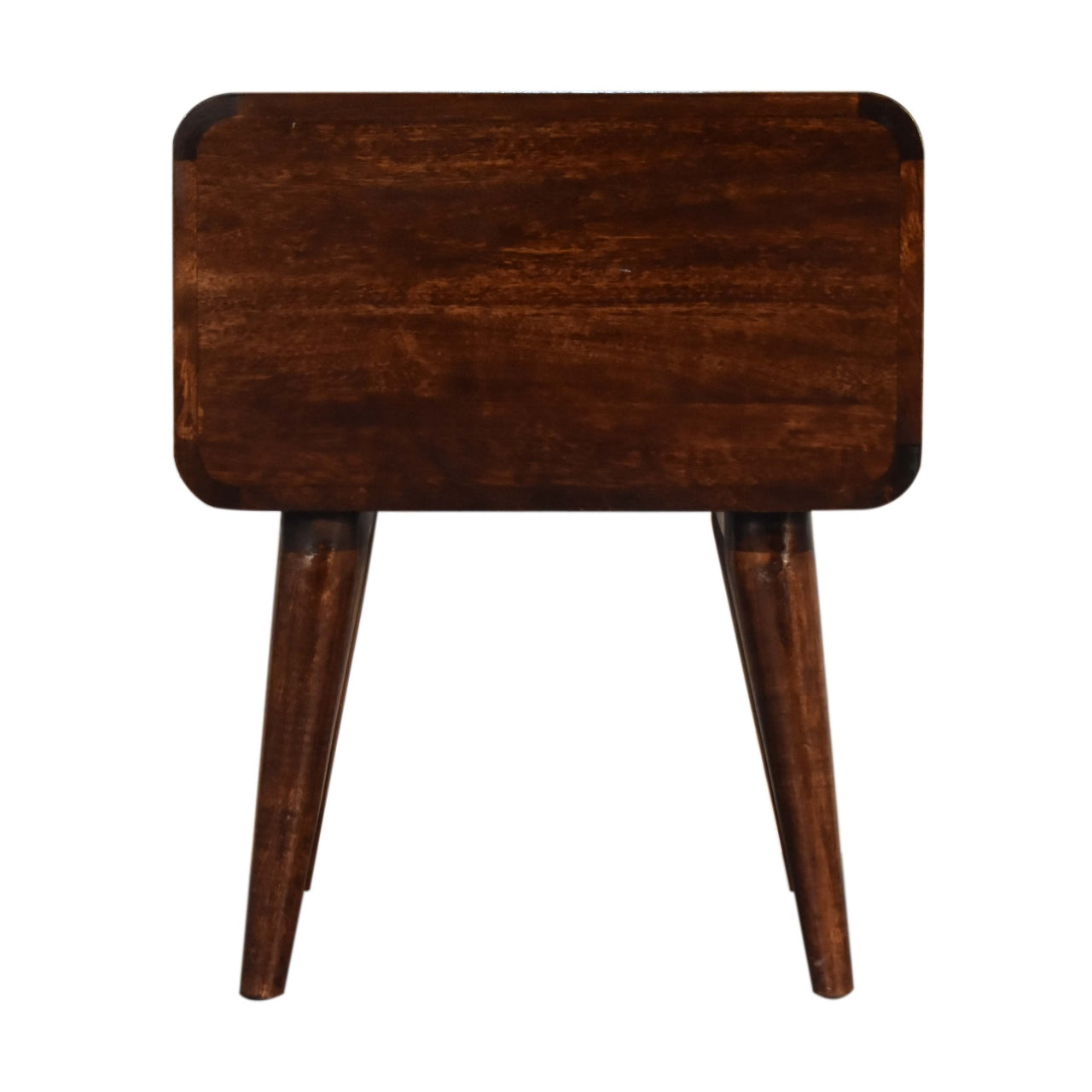 Nightstand Curved Dark Walnut Bedside