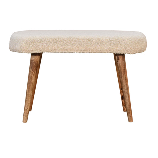 Cream Boucle Nordic Bench