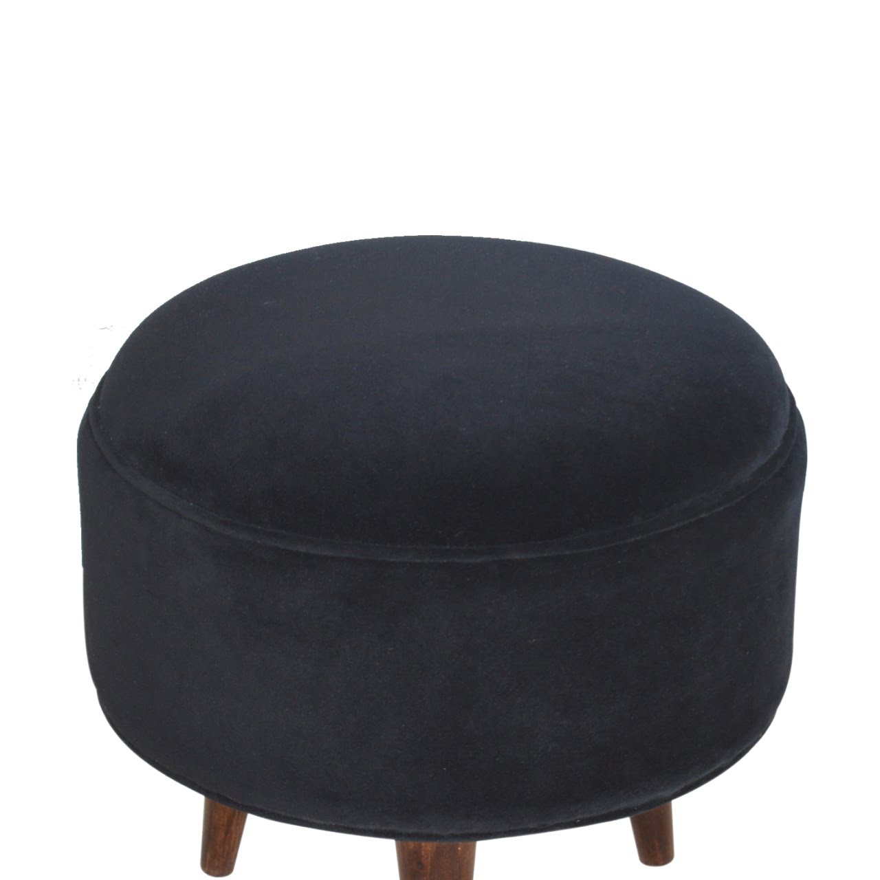 Black Velvet Nordic Style Footstool