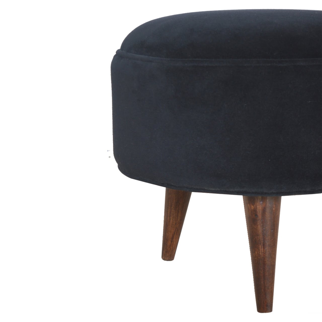 Black Velvet Nordic Style Footstool