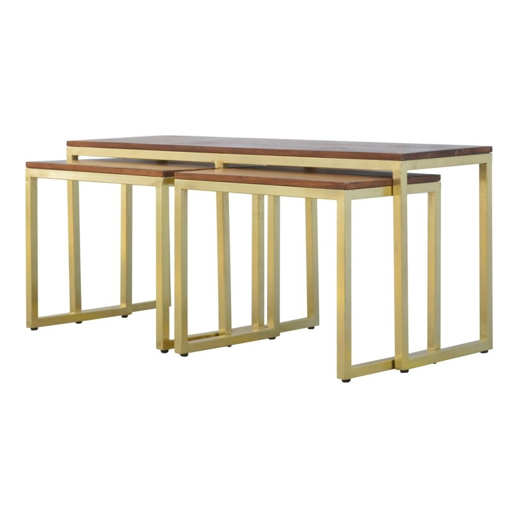 Chunky Gold Table Set of 3